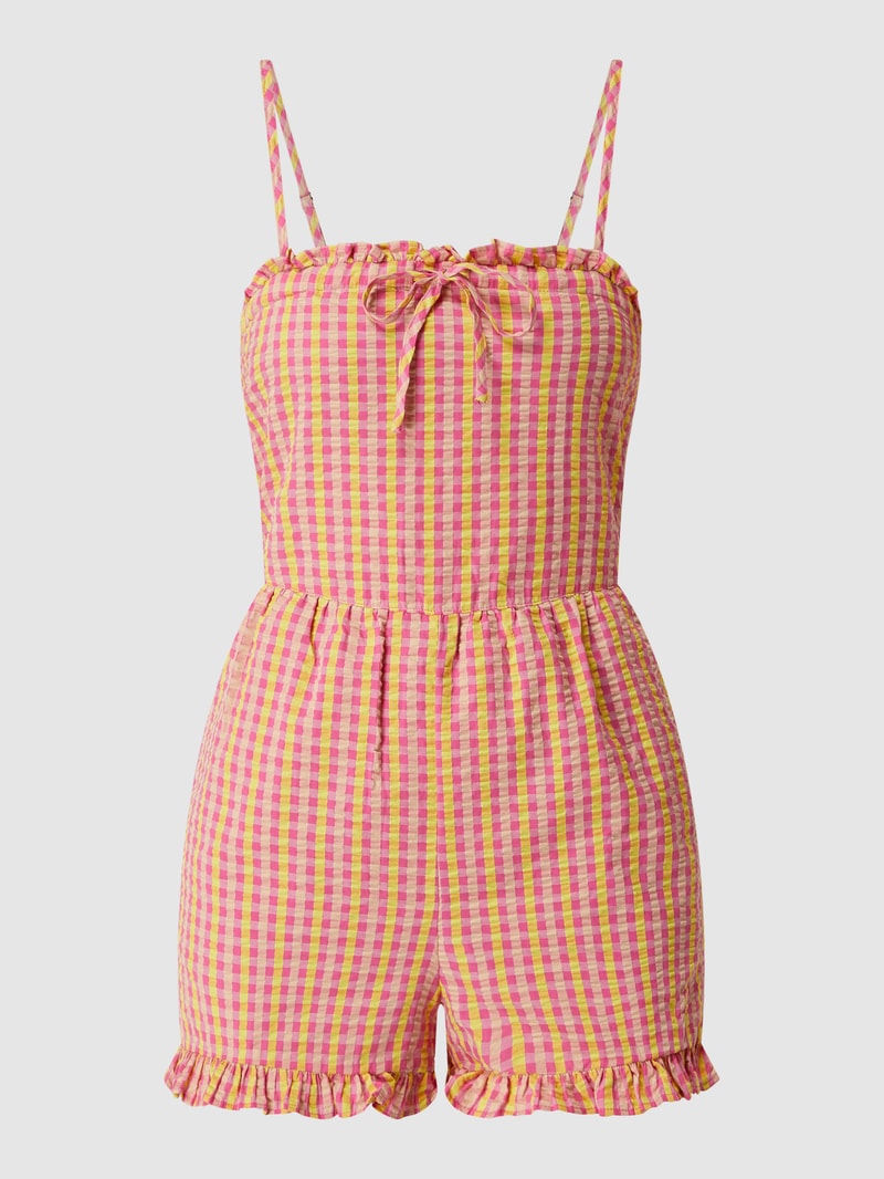 Playsuit mit Karomuster Modell 'Cille' in pink