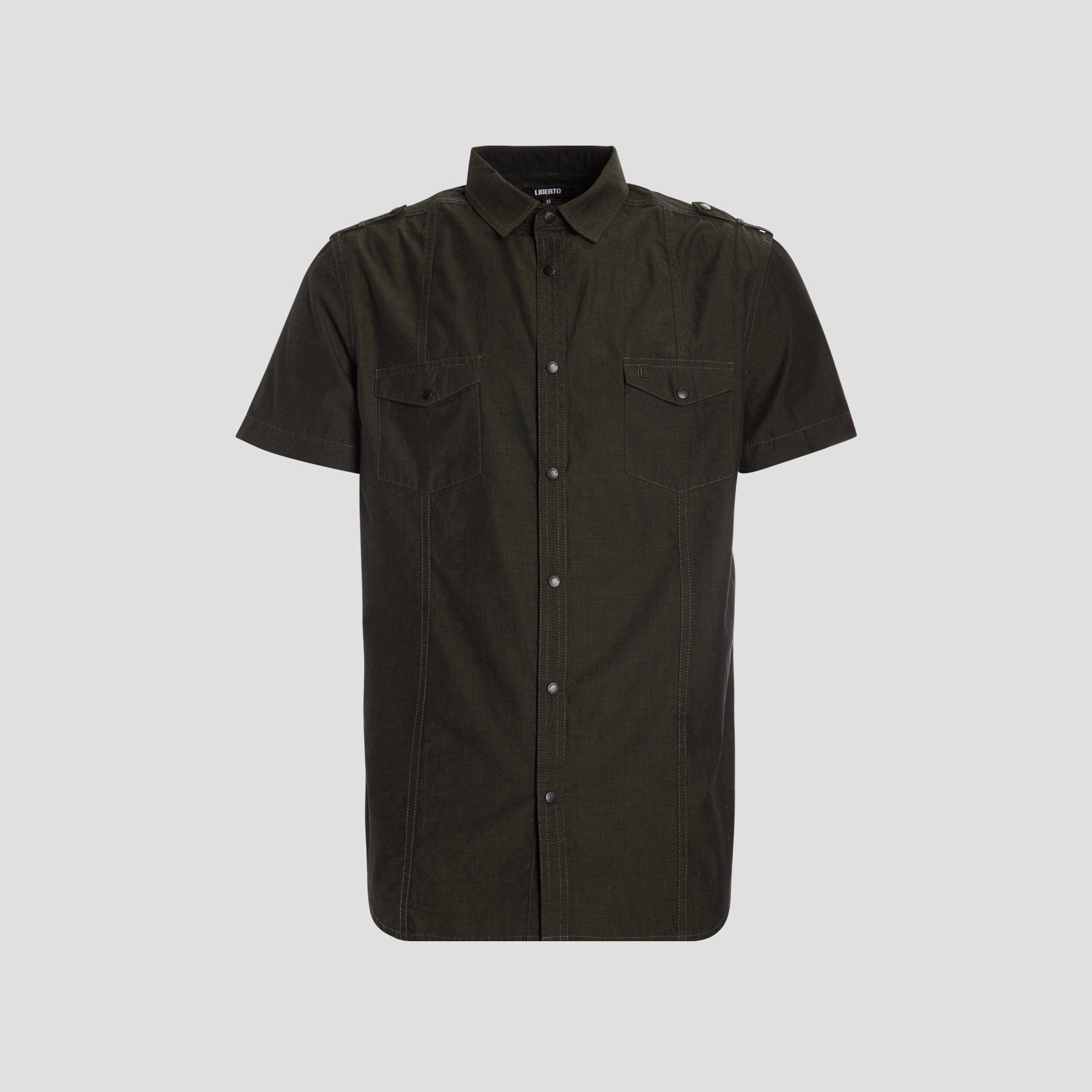 Chemise Liberto vert kaki homme | La Halle