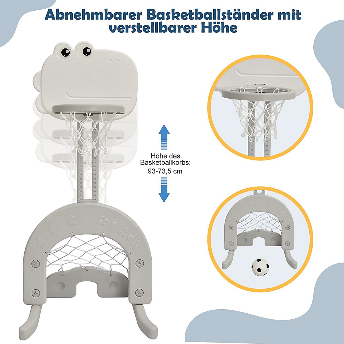 Rutsche 6 in 1 Spielplatz mit Schaukel & Fußballtor & Golfloch