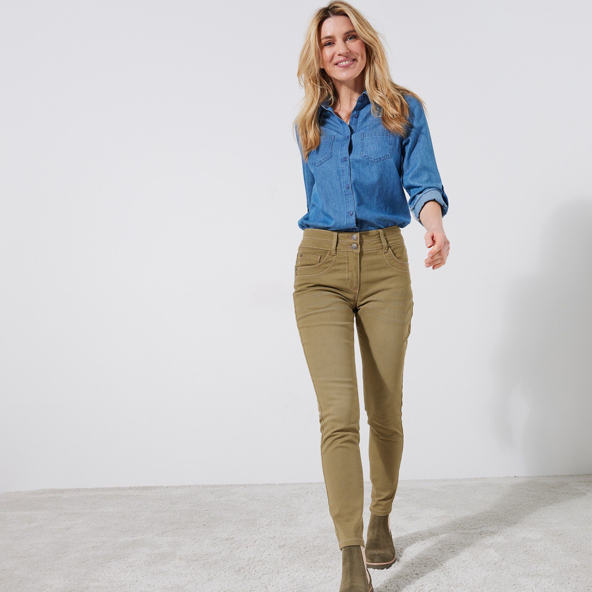 Jean 7/8ème fuselé couleur stretch