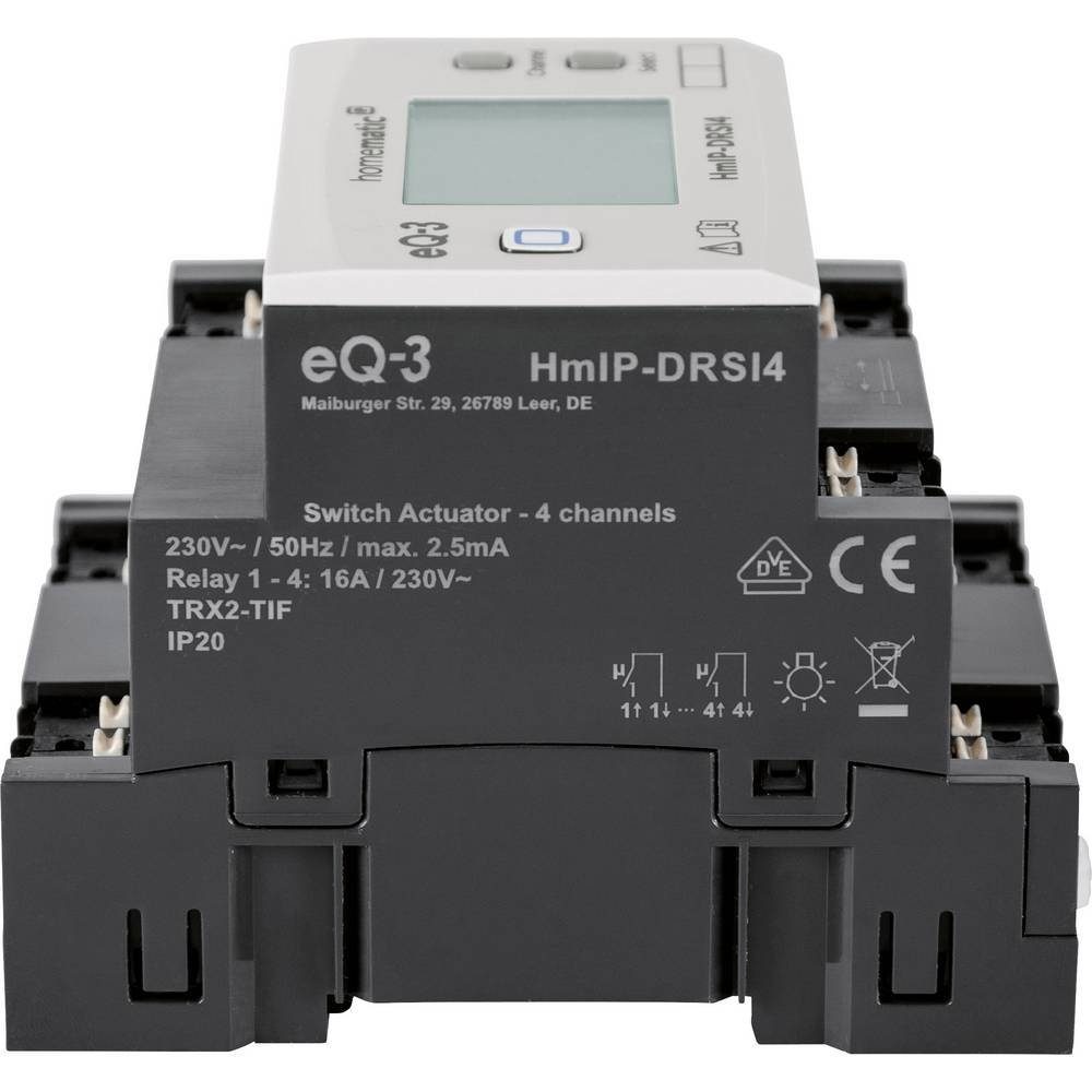 Homematic IP Schaltaktor für Hutschienenmontage – 4-fach Smart-Home-Steuerelement