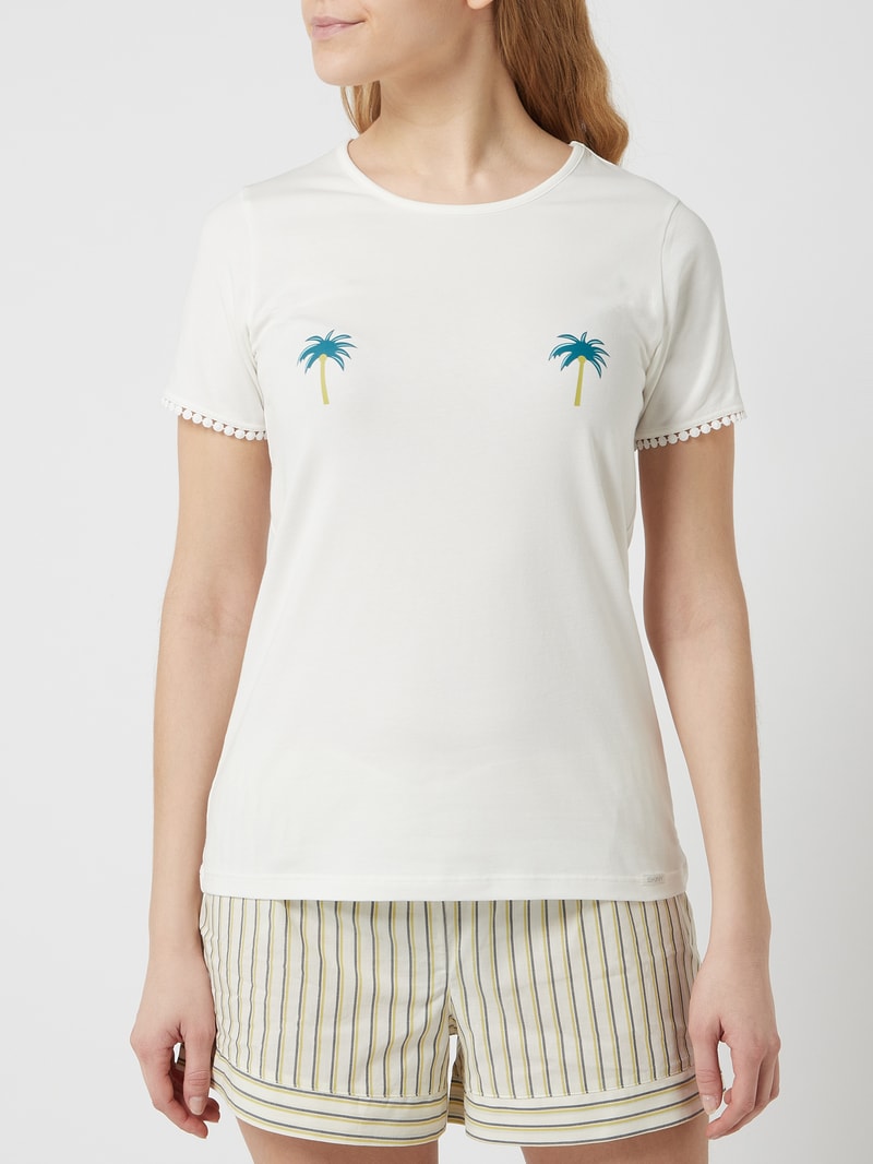 T-Shirt mit Stretch-Anteil in offwhite