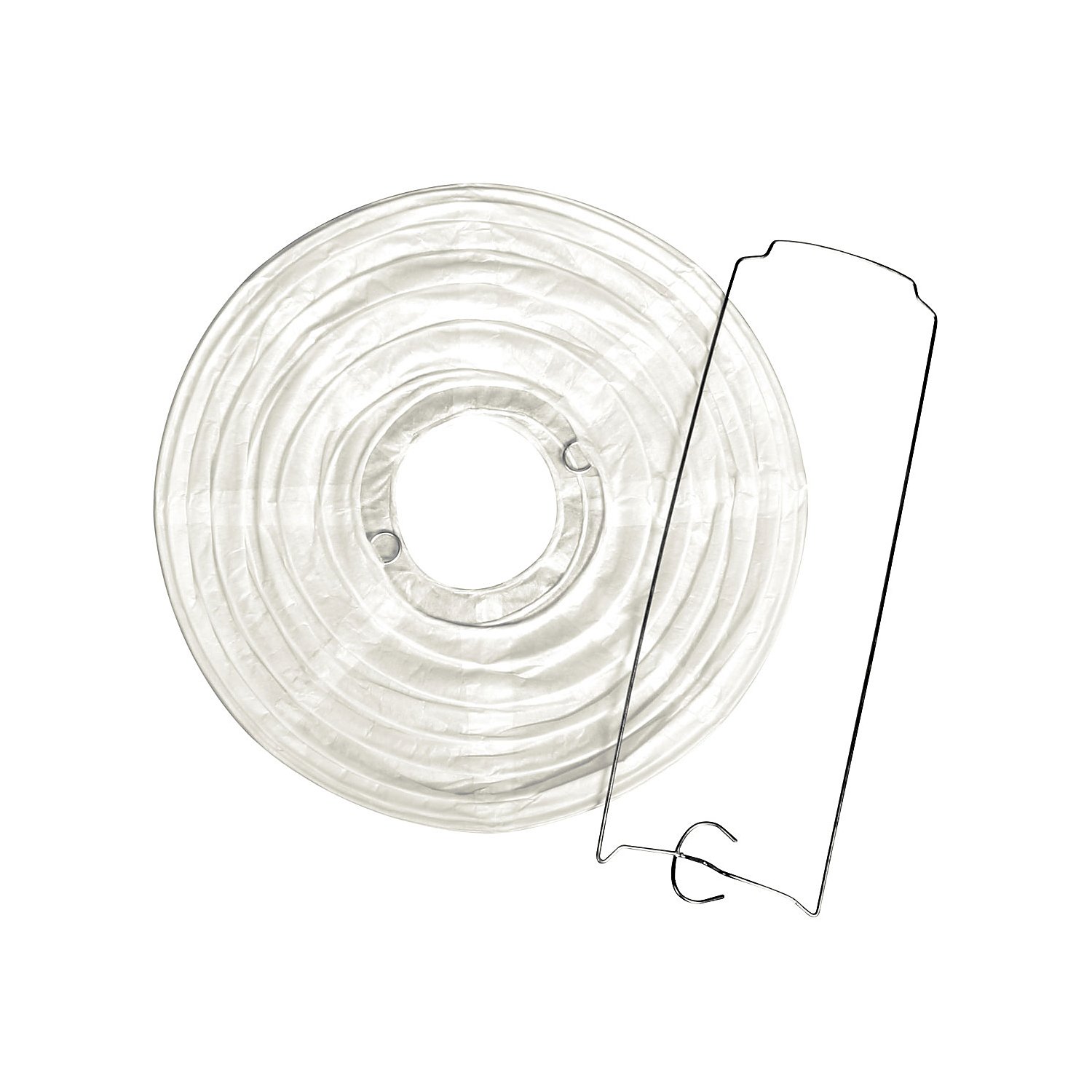Papierlampions, 2 Stück, 20 cm Ø, weiß