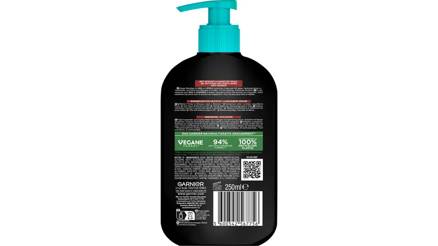 Garnier Hautklar Carbon Cleanser 250 ml