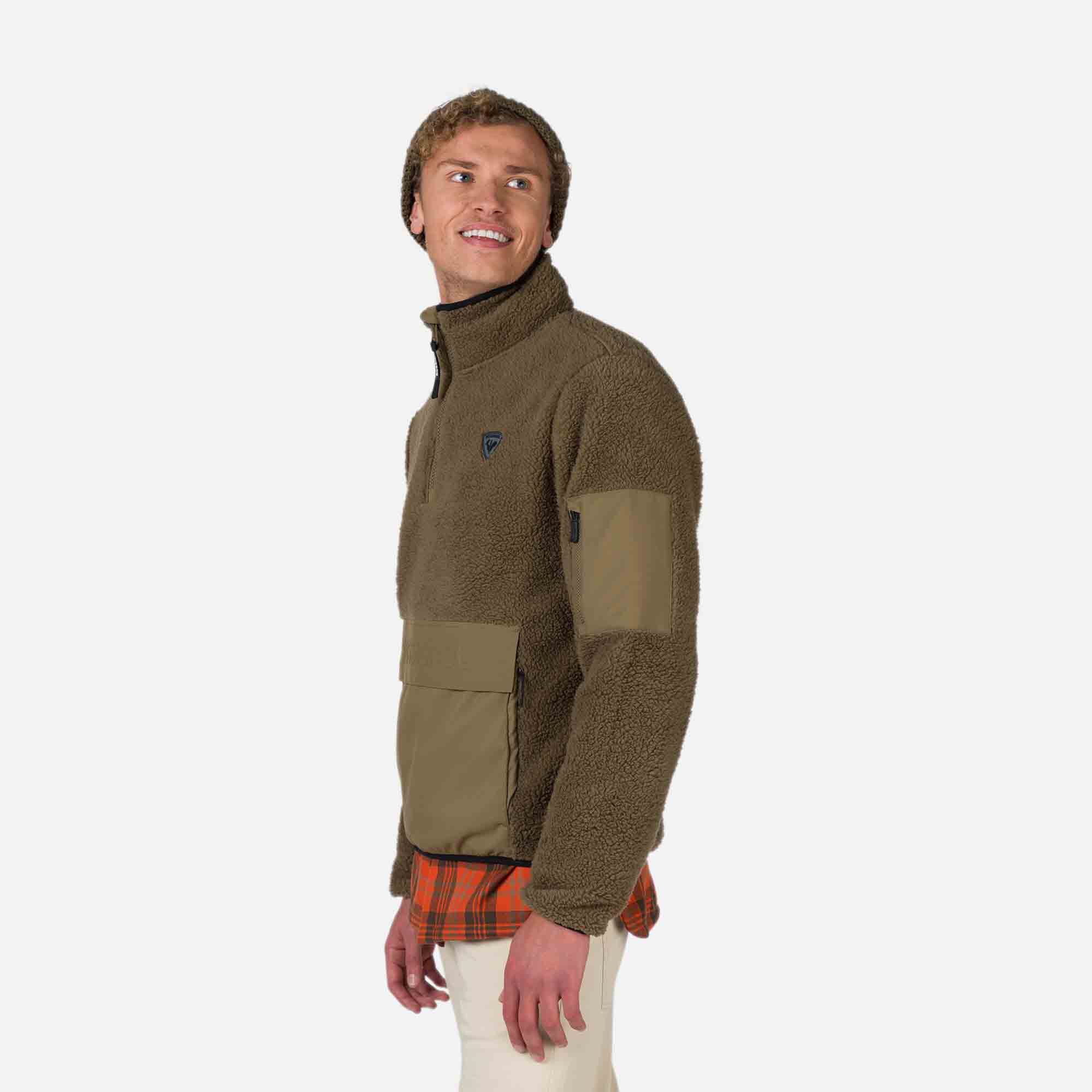 Sweat anorak en polaire homme