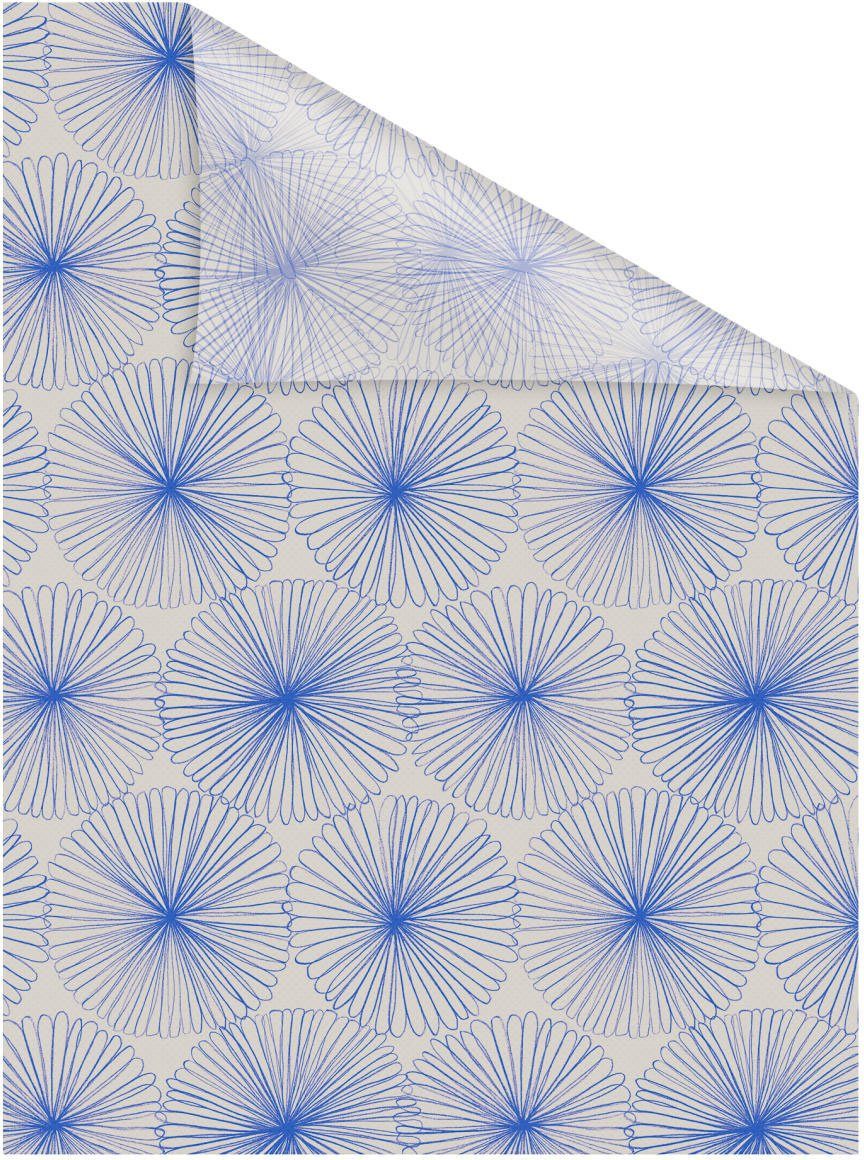 Fensterfolie Fensterfolie selbstklebend, Sichtschutz, Flower wheel - Blau, LICHTBLICK ORIGINAL, blickdicht, glatt