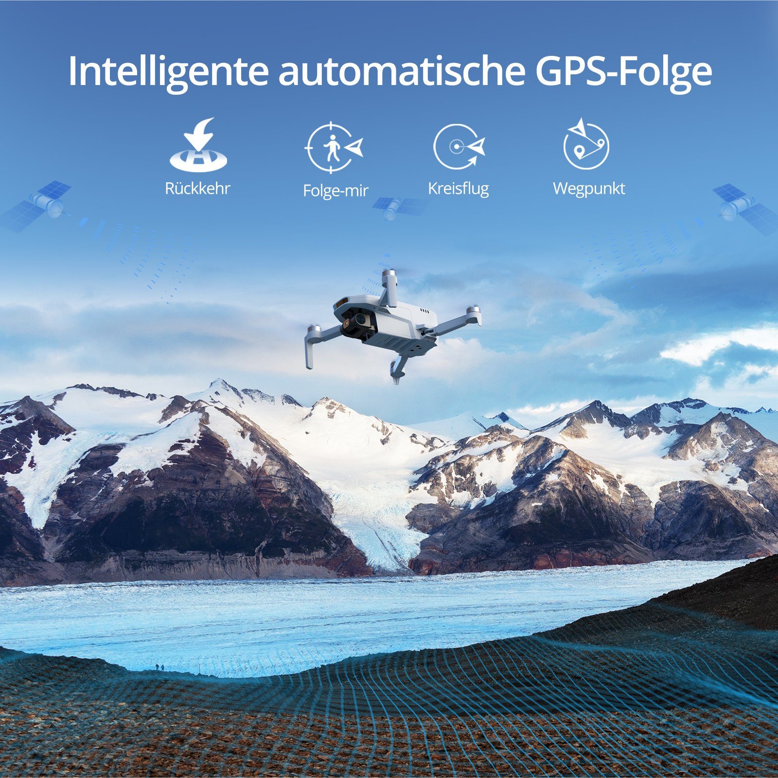 Potensic ATOM SE, 62 Min. Flugzeit, Max. 16 m/s, FOV 118° Quadrocopter (4K, 4KM FPV Übertragung, ShakeVanish-Technologie, Windwiderstandsklasse 5)