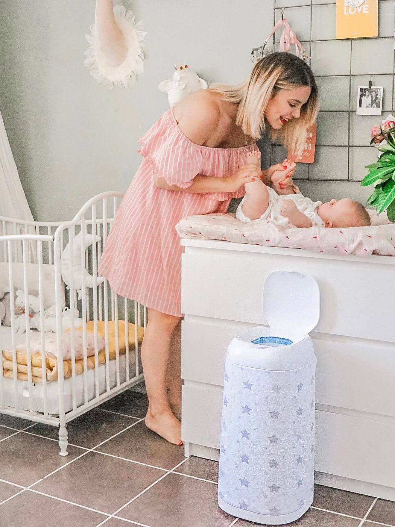 Starter pack poubelle à couches + 3 recharges Dress Up ANGELCARE blanc