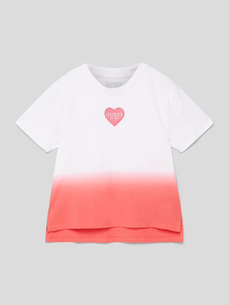 T-Shirt mit Label-Patch in weiß