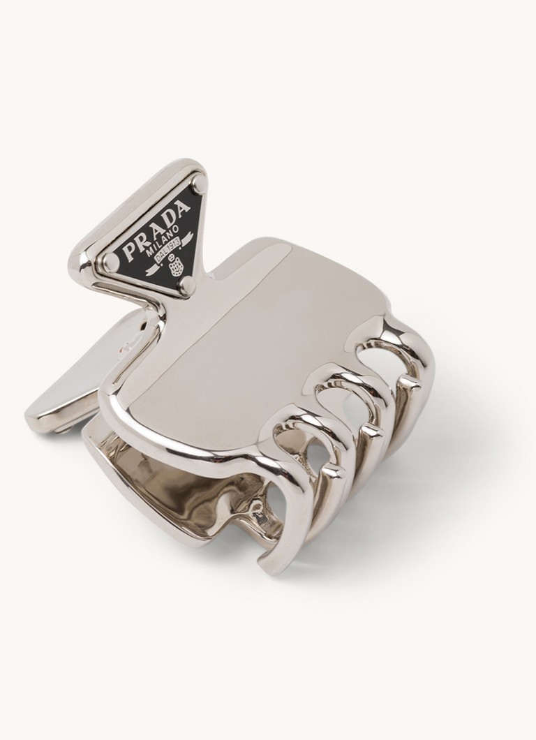 Clamă de păr metalică Prada cu logo