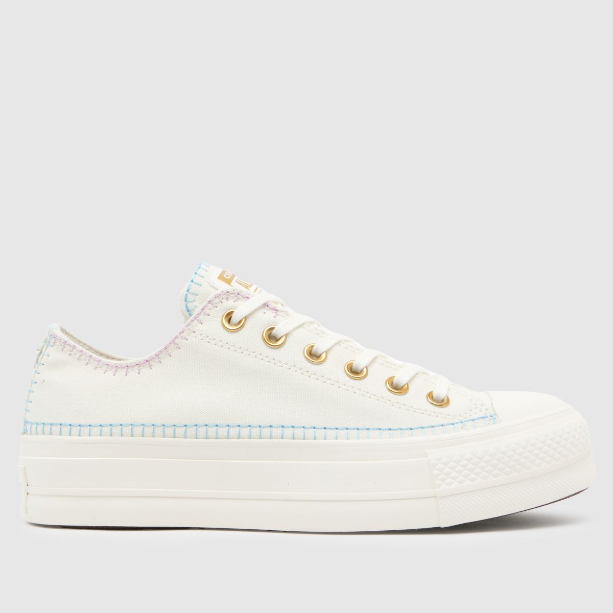 Converse All Star Lift Ox Craft Stitch tornacipő fehér és arany színben