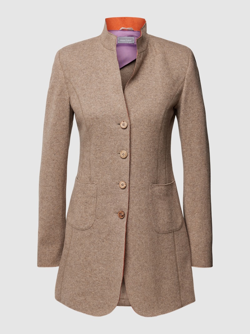 Blazer mit Stehkragen in haselnuss braun