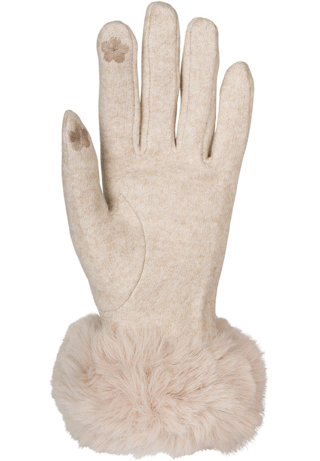 styleBREAKER Fleecehandschuhe Touchscreen Handschuhe mit Kunstfell