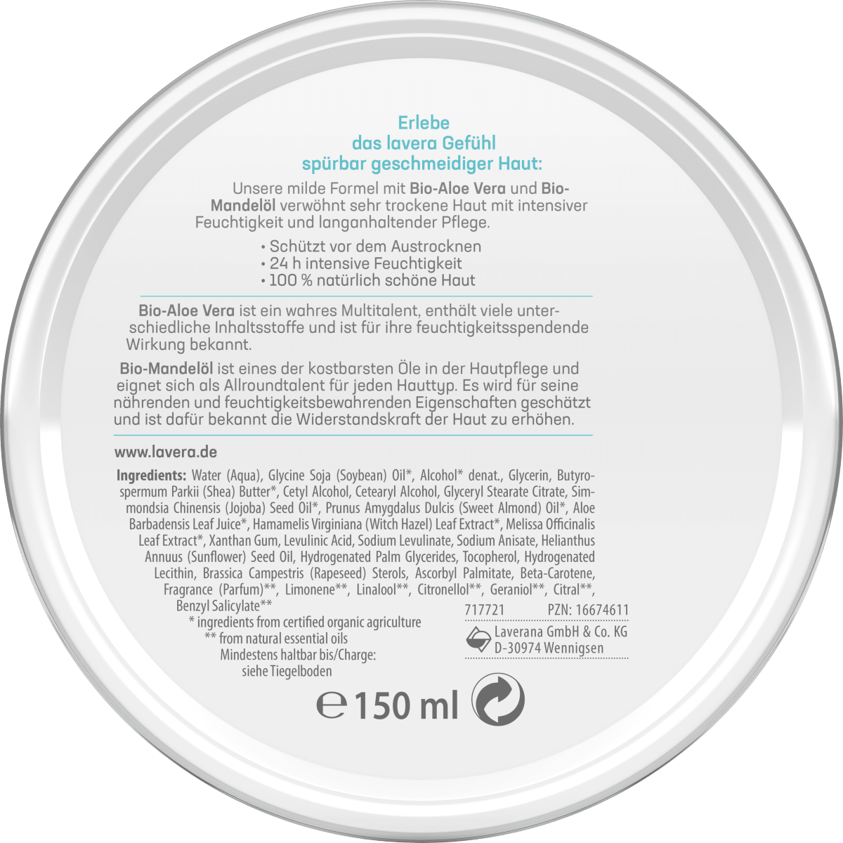 Gesichtscreme Basis Sensitiv in der Dose, 150 ml