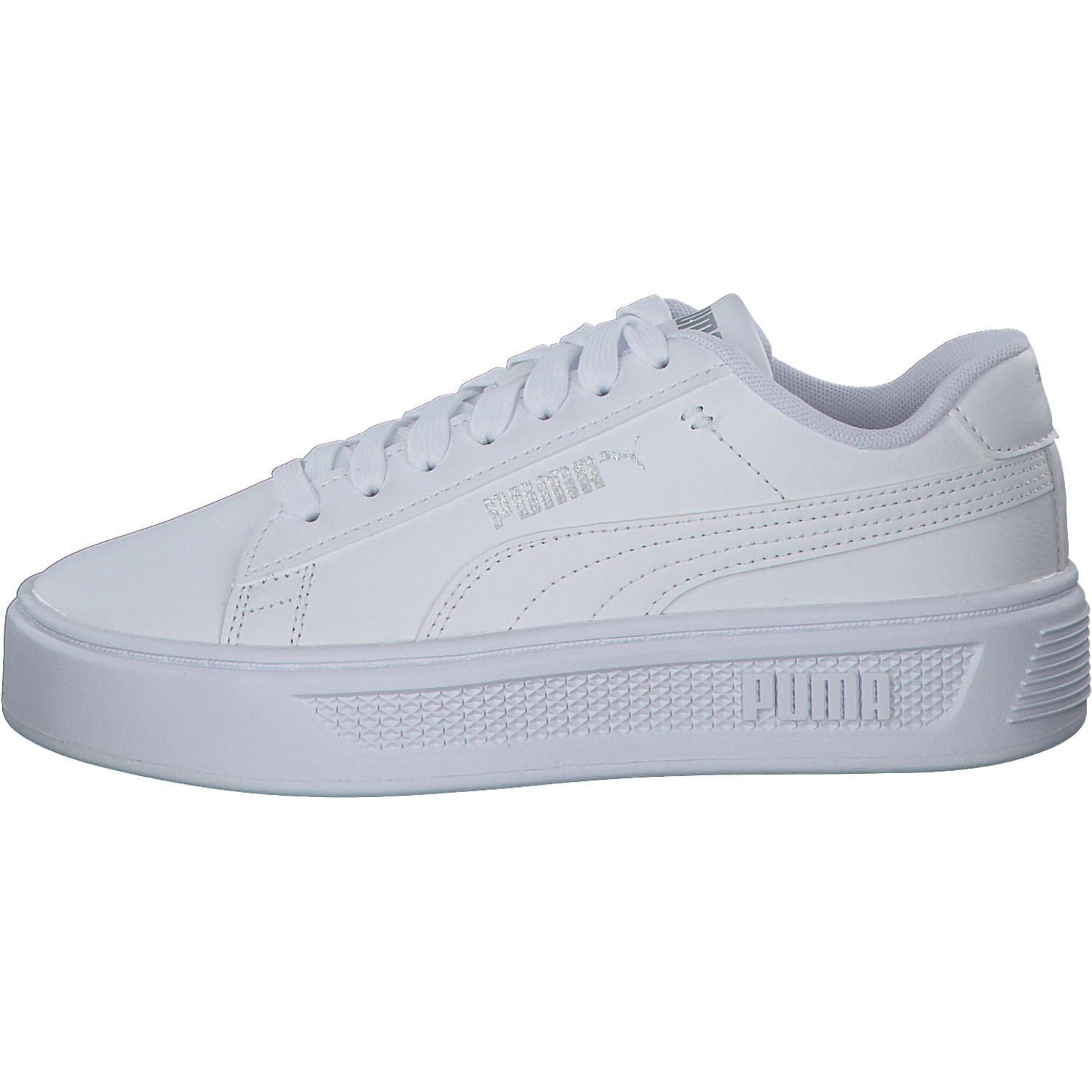 Puma Smash Platform v3 390758, Schnürschuhe, Herren, WHITE/SILVER