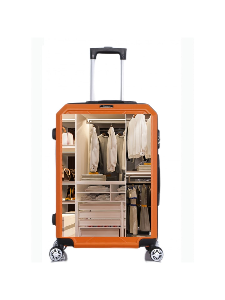 Cheffinger Reisekoffer ABS-03 Koffer 3-teilig Hartschale Trolley Set Kofferset in Orange günstig kaufen onesize