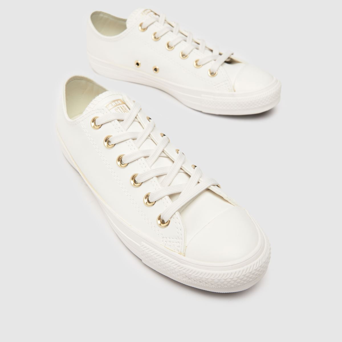 Converse All Star Ox-sneakers i vitt och guld