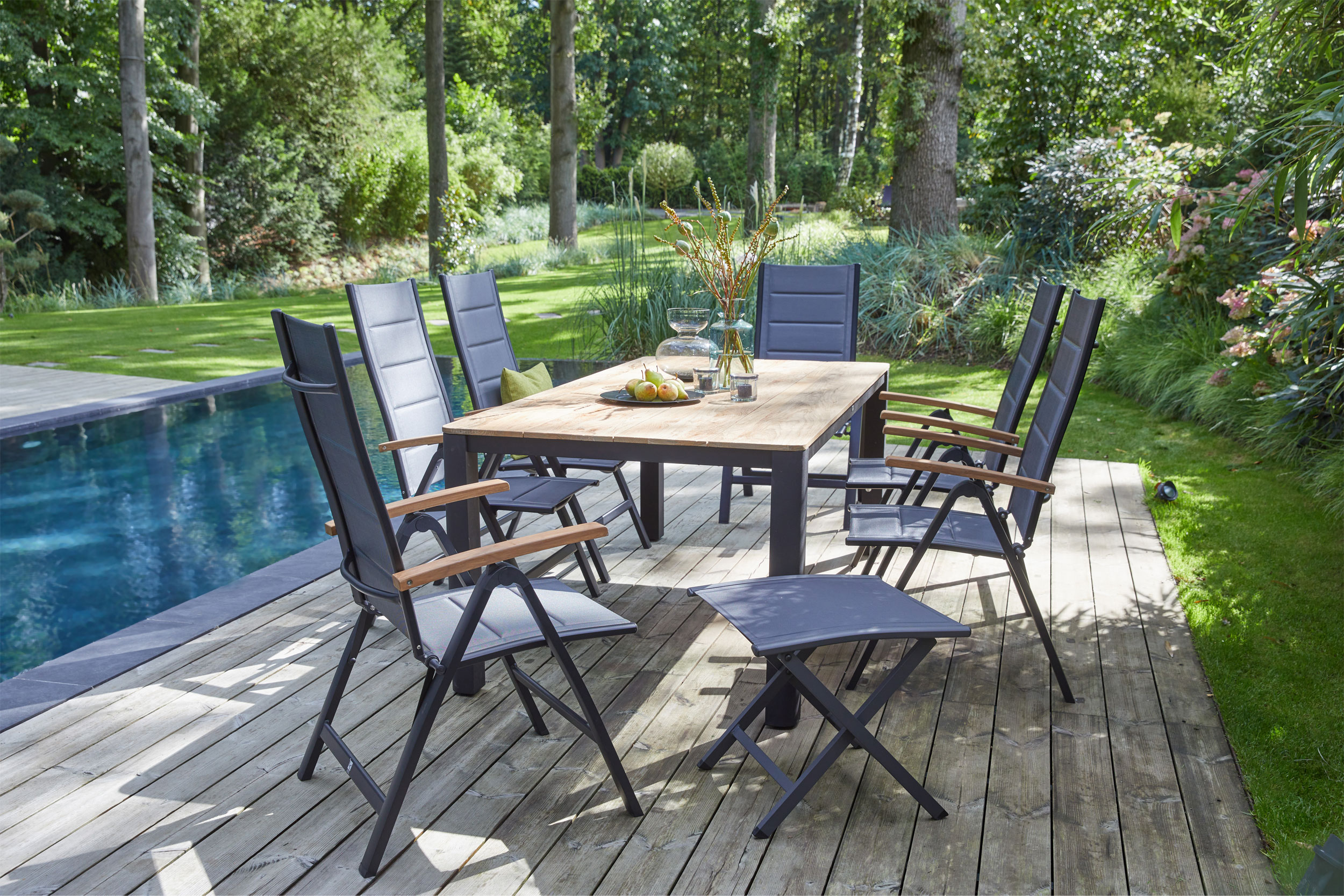 OUTDOORGartentisch Teak/Metall