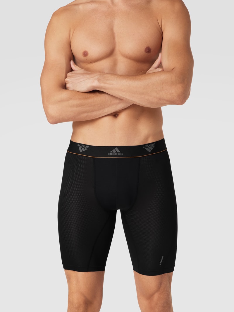 Trunks mit Logo-Bund im 2er-Pack Modell 'Recycled Micro Mesh' in schwarz