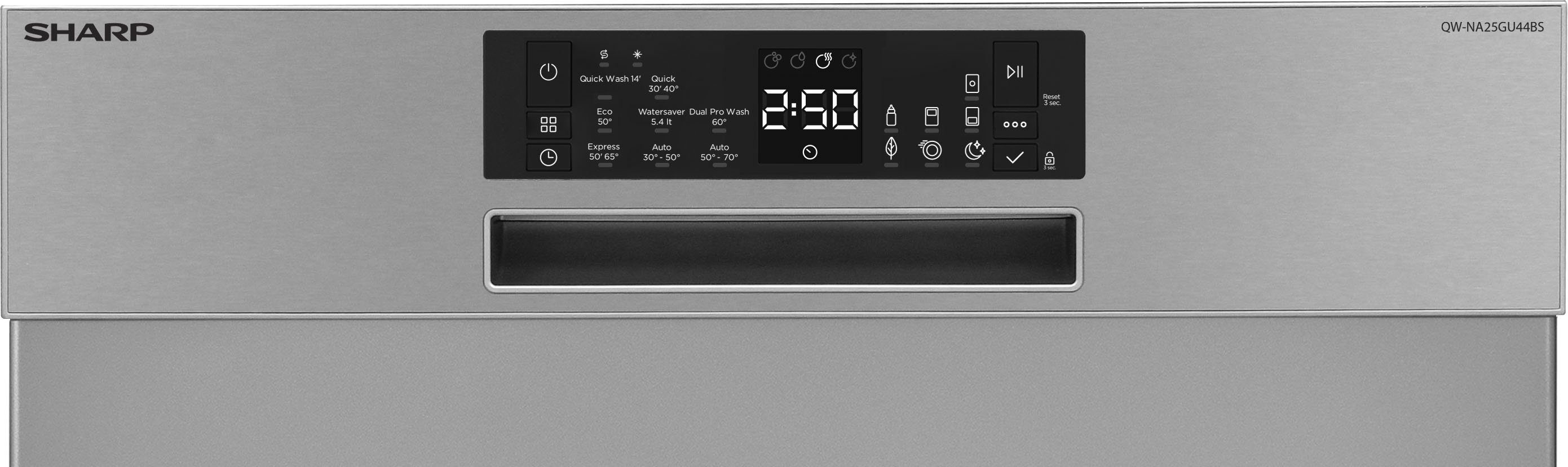 Sharp Unterbaugeschirrspüler, QW-NA25GU44BS-DE, 14 Maßgedecke