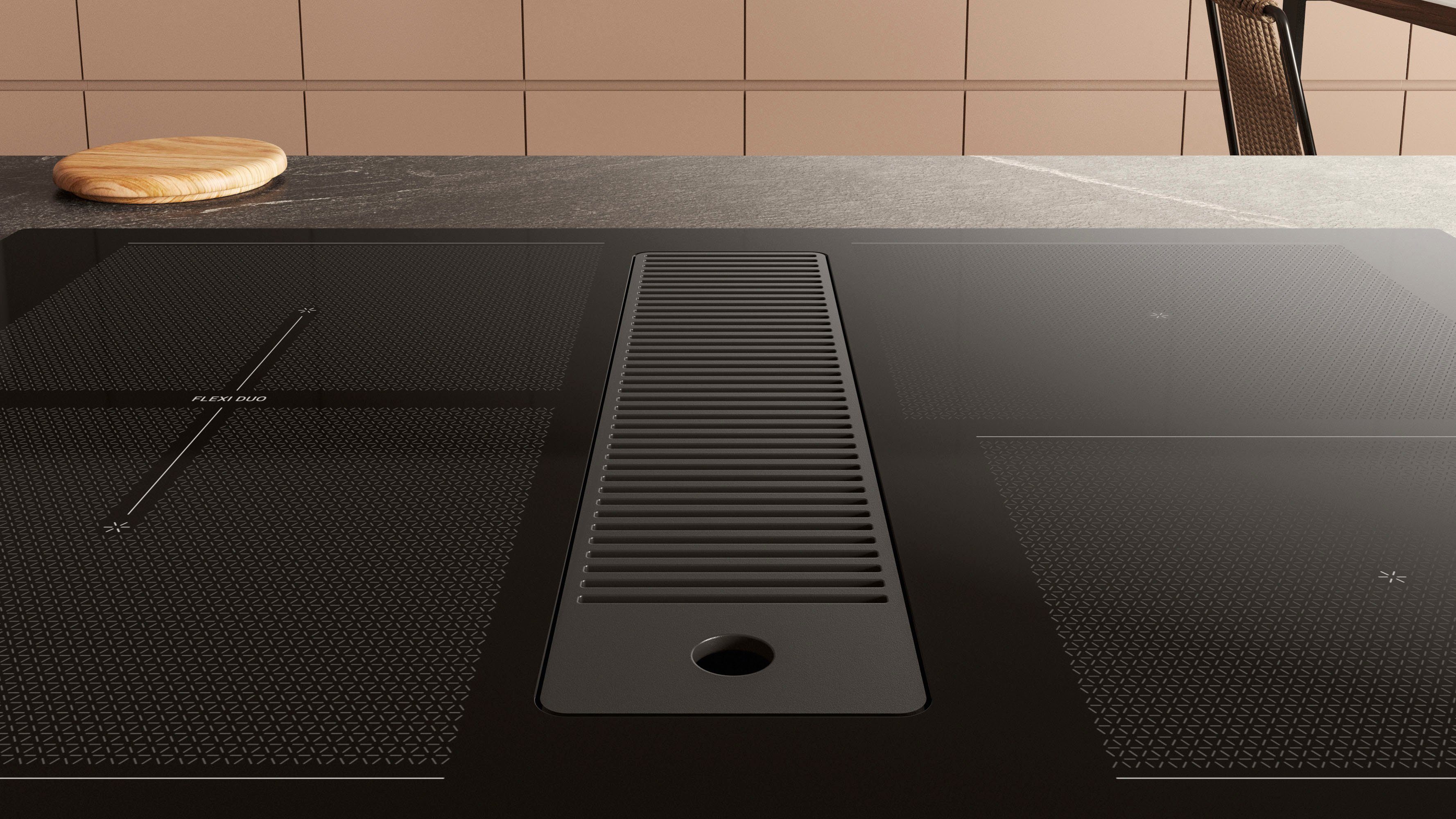 BAUKNECHT Kochfeld mit Dunstabzug BVH65 Venting Flexi - Set bestehend aus: Kochfeld BVH 2065B, Abluftkanal FK 65VH BO
