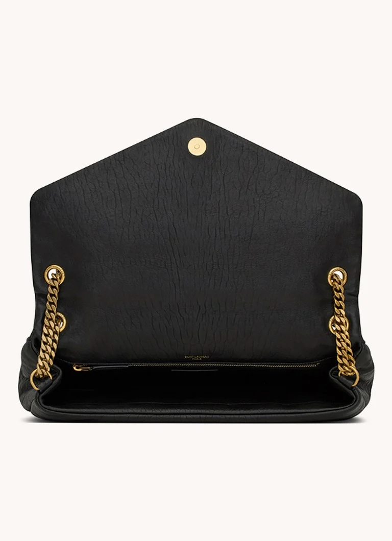Μεγάλη τσάντα ώμου Saint Laurent Calypso από δέρμα αρνιού