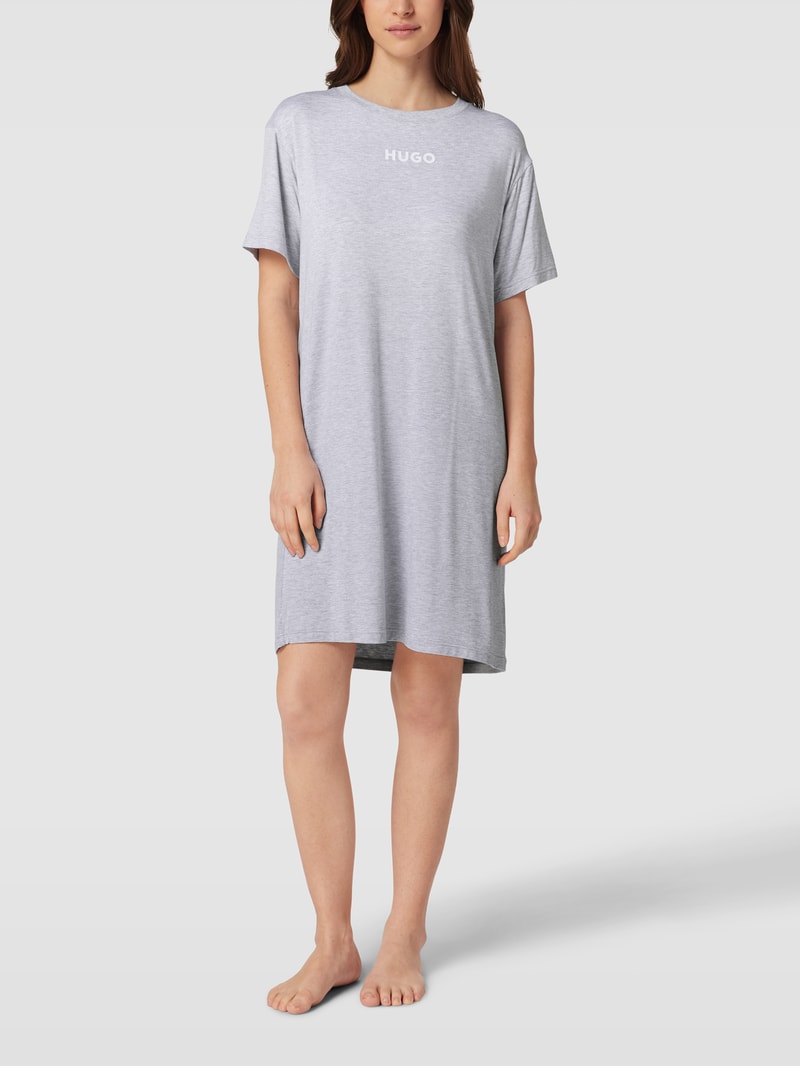 Nachthemd mit Logo-Print Modell 'UNITE NIGHTY' in hellgrau meliert