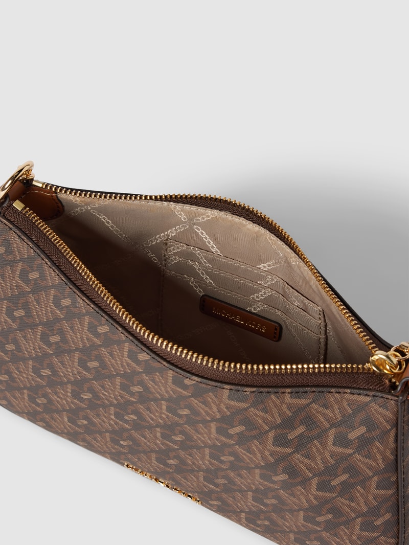 Handtasche mit Label-Applikation Modell 'EMPIRE' in mittelbraun