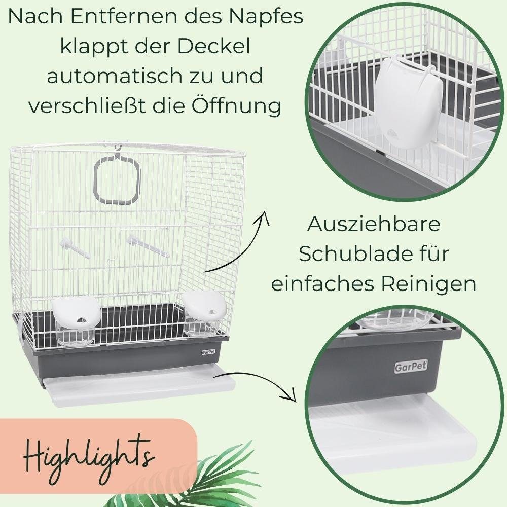 GarPet Vogelkäfig Vogelkäfig Wellensittich Kanarien Käfig für Vögel Transport Vogelbauer