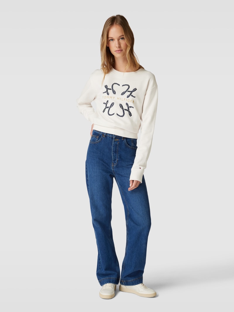Pullover mit Rundhalsausschnitt in weiss