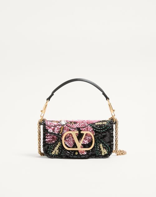 Bolsa de ombro pequena bordada Valentino Garavani Locò