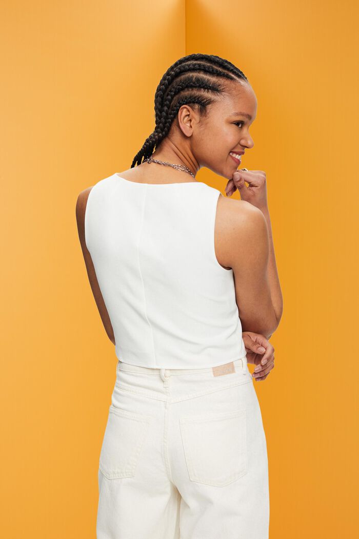 Cropped Top aus Crêpe