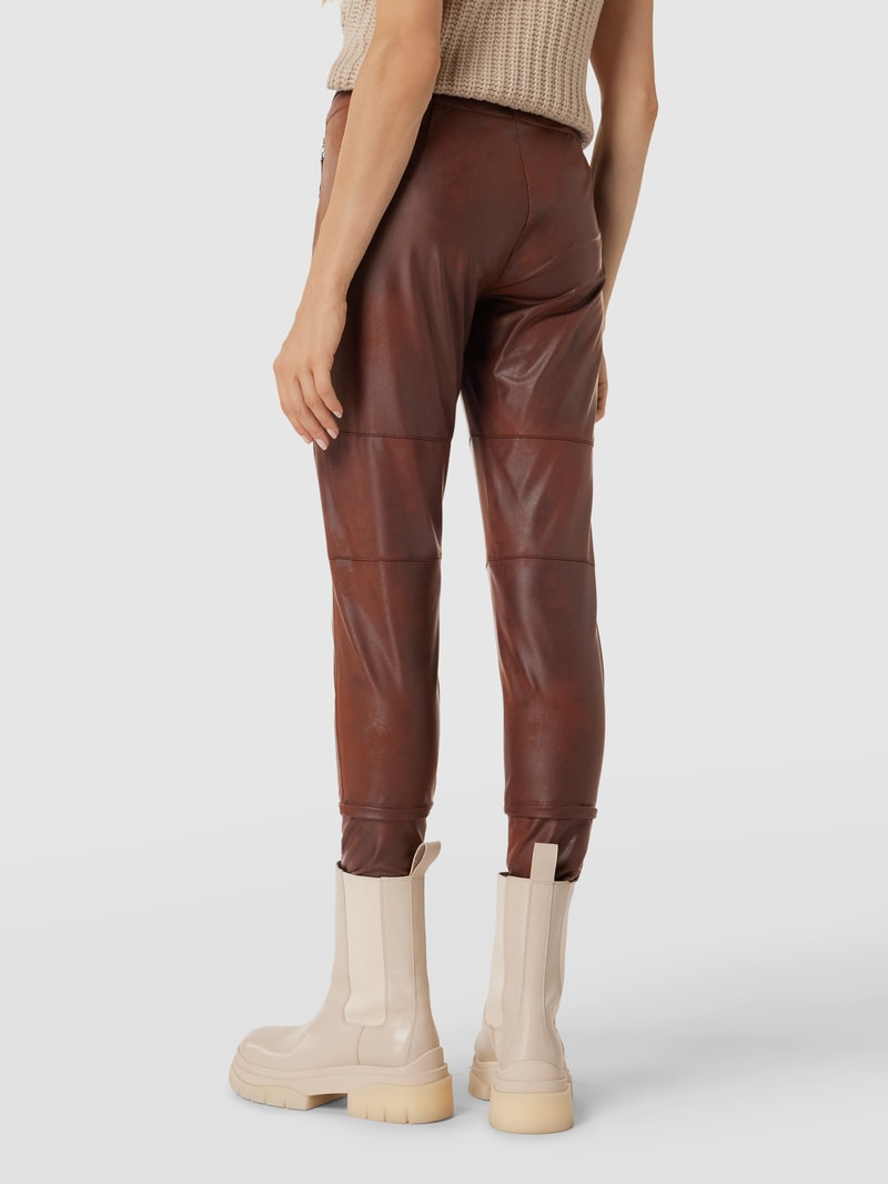 Jogpants in Leder-Optik Modell 'CANDY' in cognac