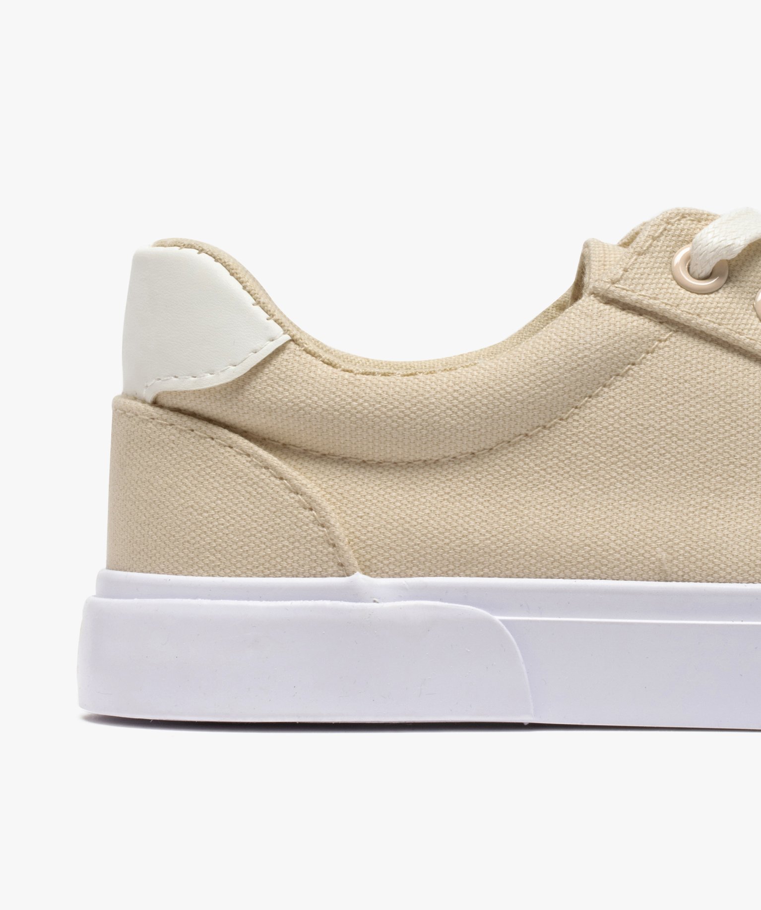 Baskets femme en toile unie à bout renforcé beige | GEMO