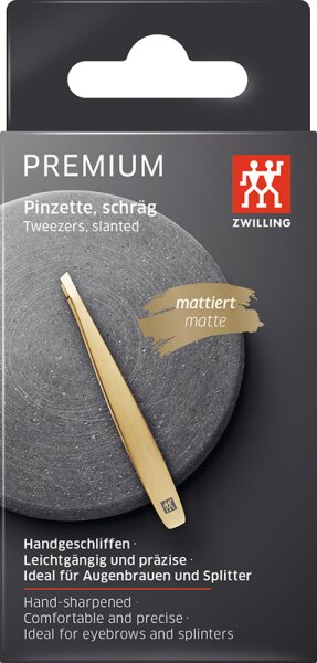 ZWILLING Beauty Premium Pinzette, schräg - gold Pinzette