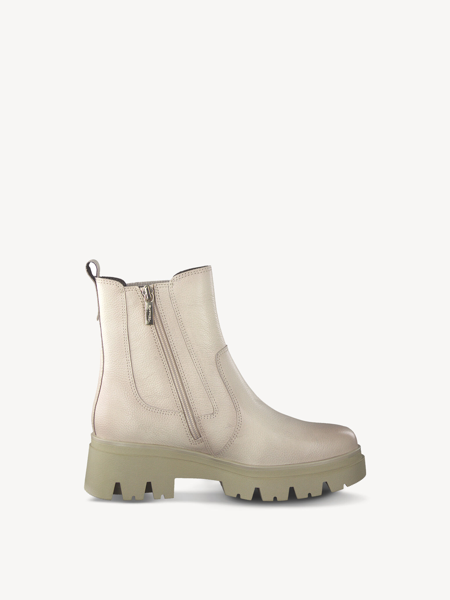 Bottine Chelsea en cuir - beige