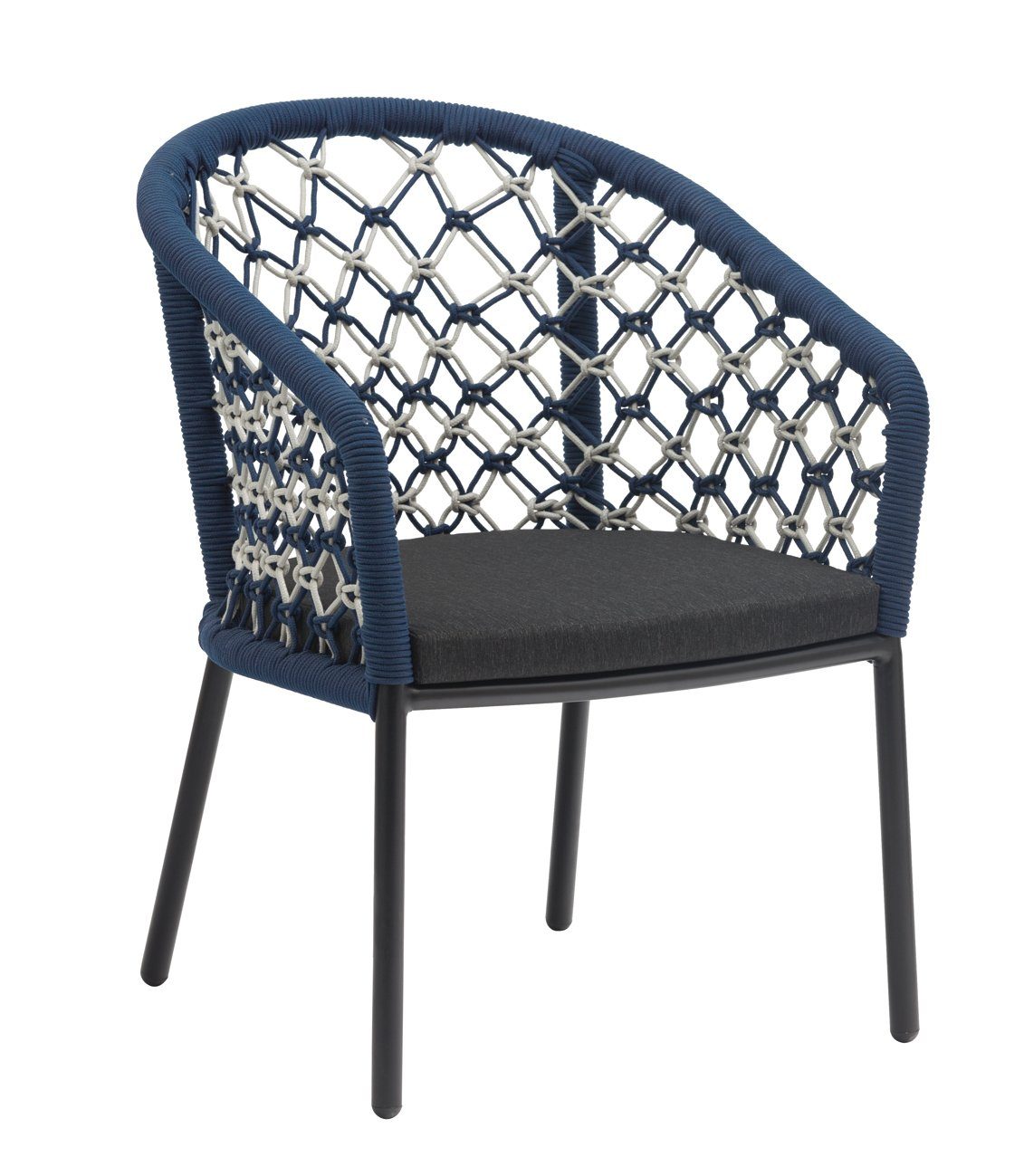 Konway Stapelstuhl MARBELLA (4 St), 4x KONWAY® MARBELLA Alu Gastro Sessel BLAU / Weiß Stapelstuhl