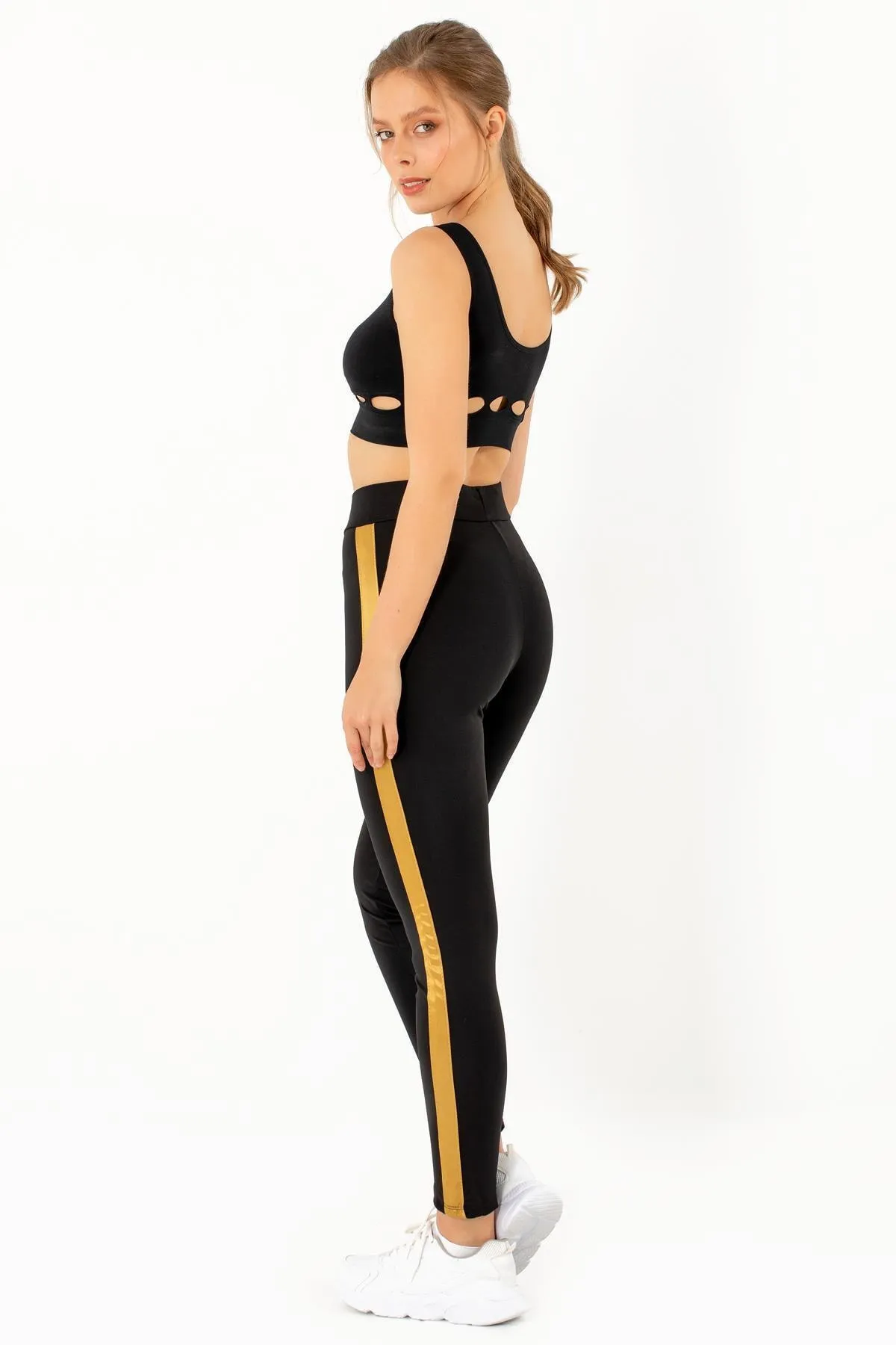 Doremi  Schwarze dicke gestreifte Strumpfhose für Damen