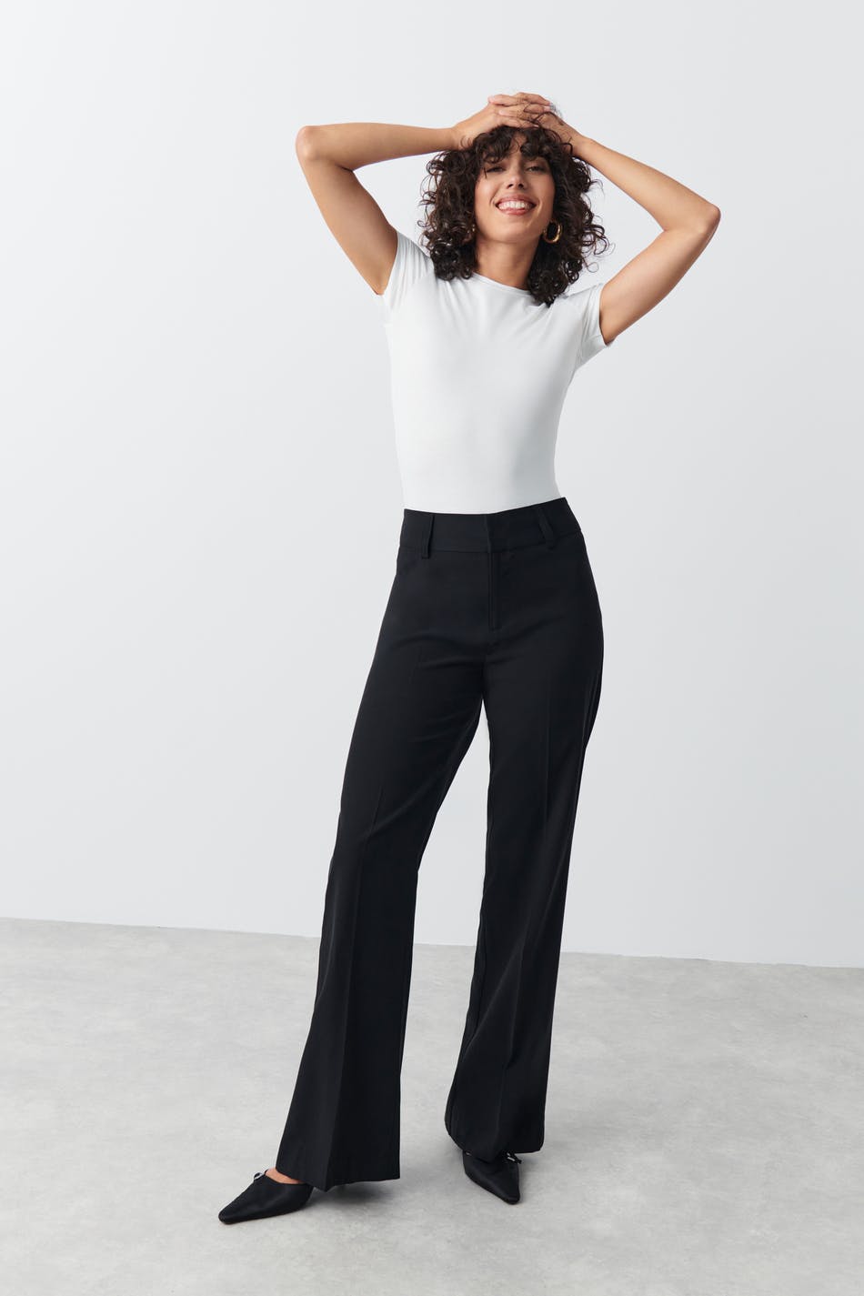 Straight viscose trousers