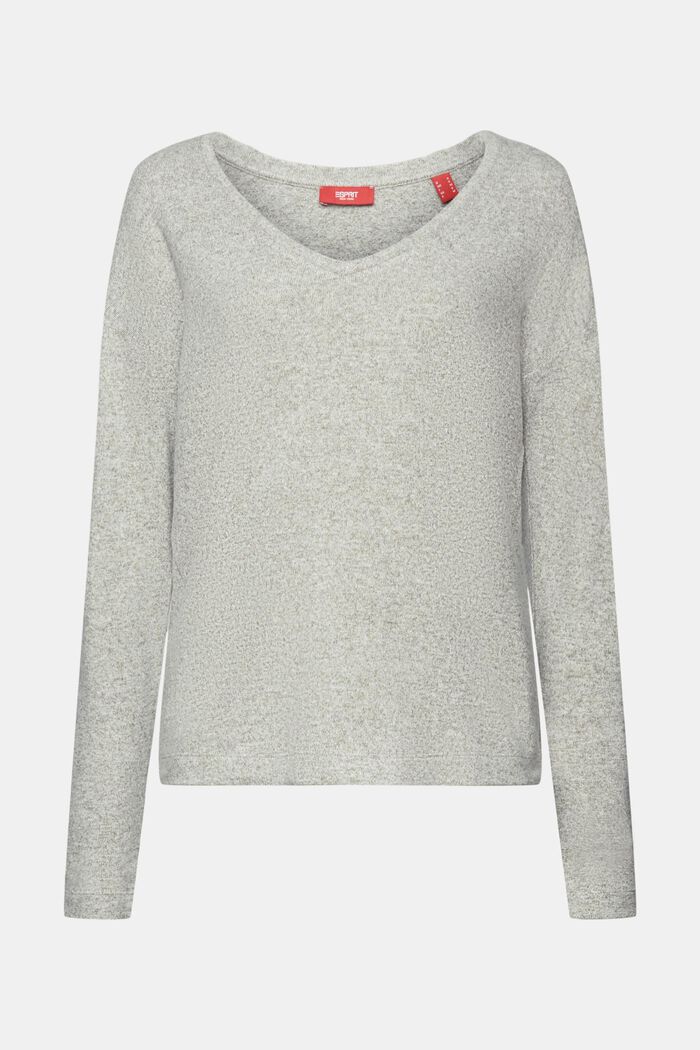 Gebürstetes Longsleeve mit V-Ausschnitt