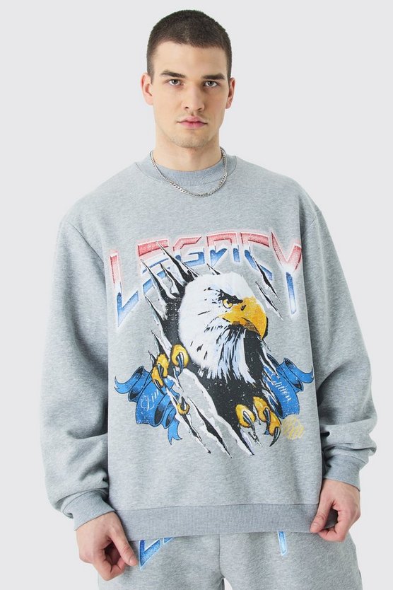 Tall Oversize Sweatshirt-Trainingsanzug mit Liberty-Print
