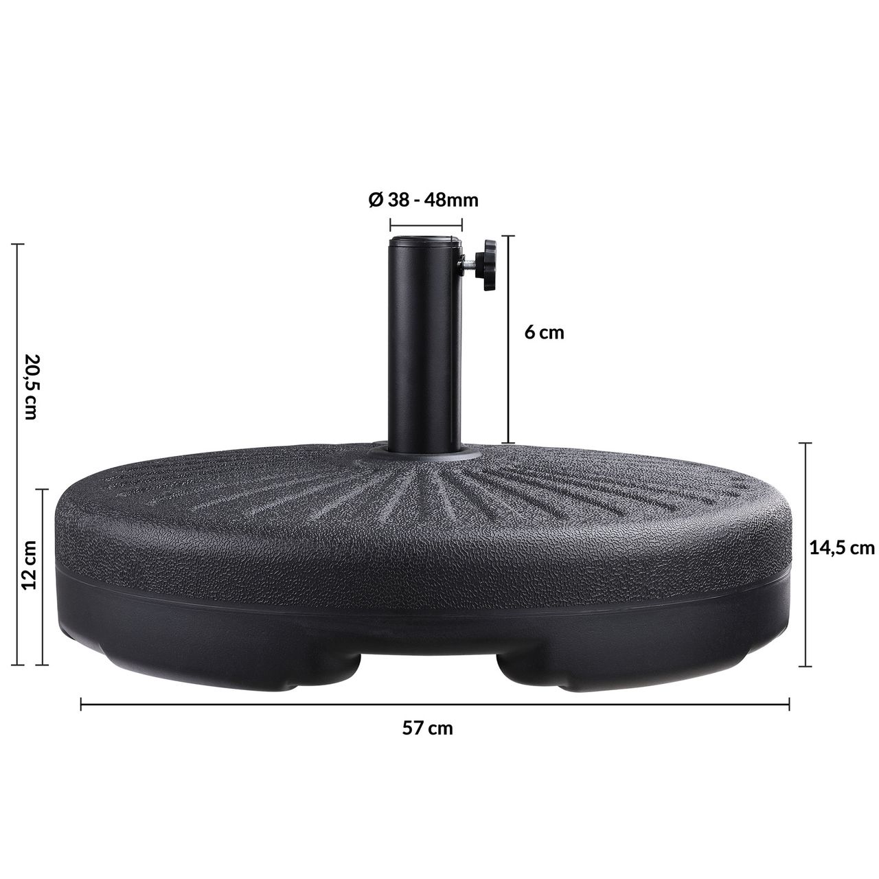 Casaria Sonnenschirmständer Anthrazit 57cm