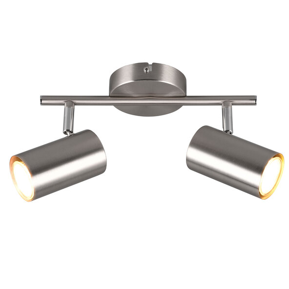 Deckenstrahler Robert, 2er-Spot, nickel matt/chrom