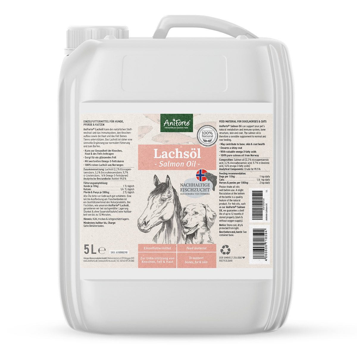 Aniforte Ergänzungsfutter & Aufzucht Aniforte Lachsöl 5 Liter