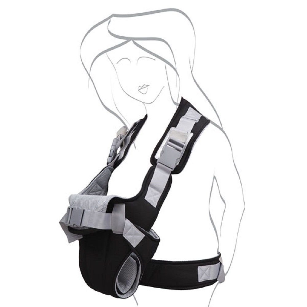 Moni Babytrage Babytrage Carry go 2 in 1, Bauch- und Hüfttrage von 3 Monaten bis 1 Jahr