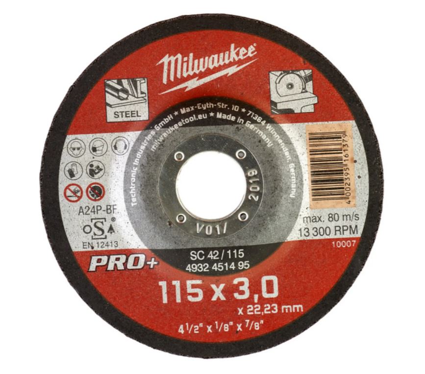 Milwaukee Zubehör 4932451495 Metalltrennscheibe SC42 115 x 3 PRO+