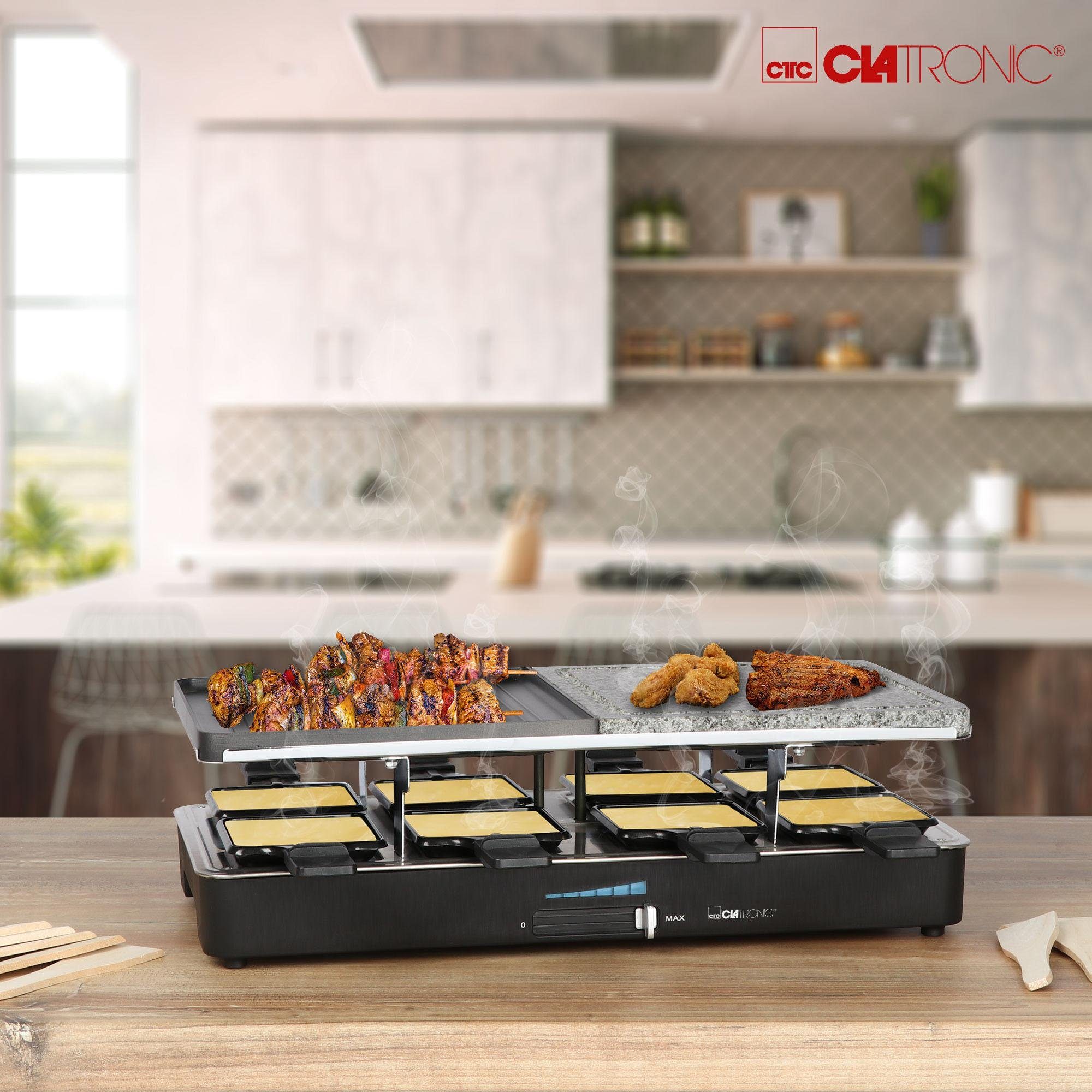 CLATRONIC Raclette RG 3518, 8 Raclettepfännchen, 1400 W