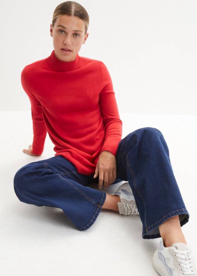 Feinstrickpullover mit Stehkragen