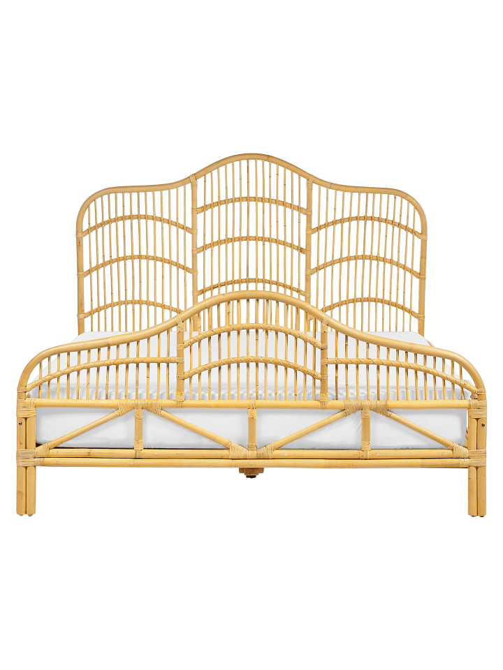 Beliani Doppelbett DOMEYROT in Heller Holzfarbton - (W) 167 x (H) 130 x (L) 207 cm günstig kaufen onesize
