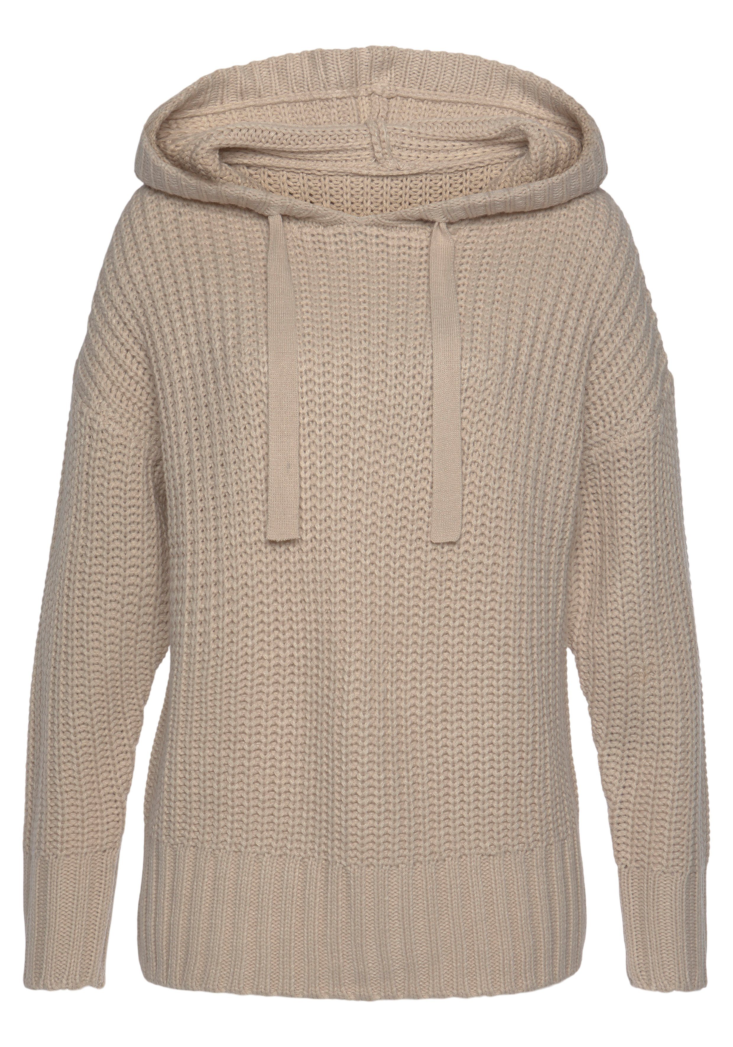 LASCANA Kapuzenpullover aus weichem Grobstrick